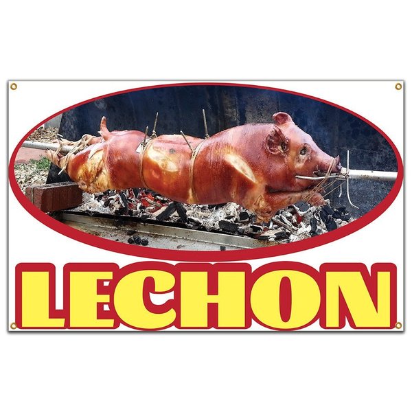 Signmission Lechon Banner Concession Stand Food Truck Single Sided B-Lechon19